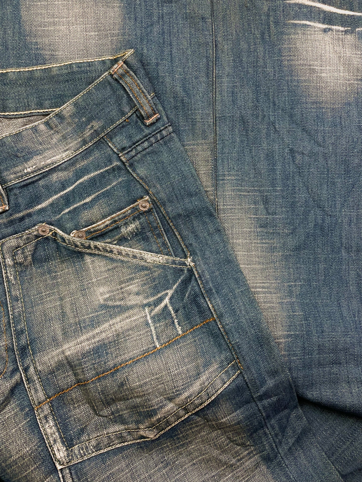 Vintage Washed Denim Pants