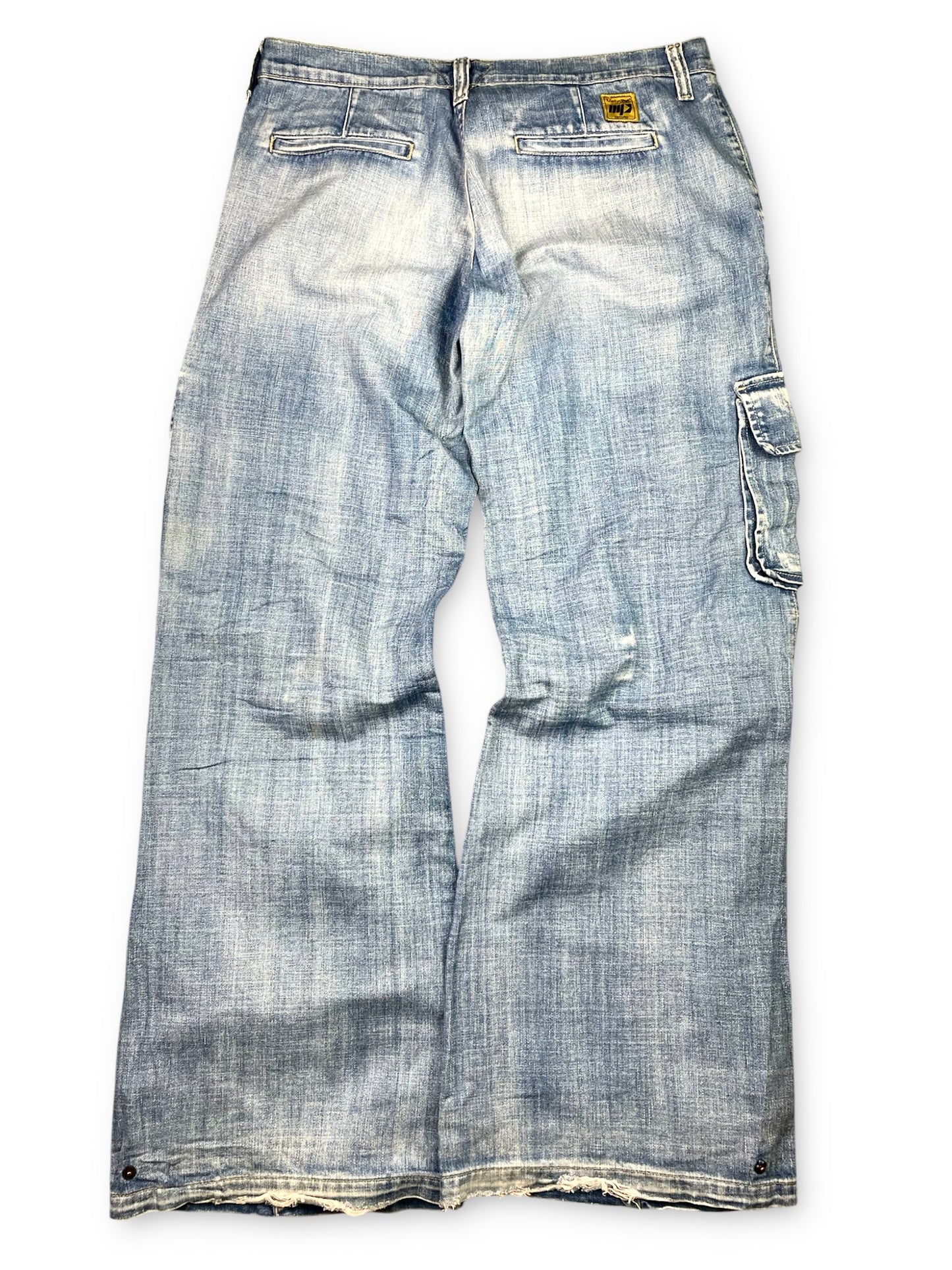 Y2k Washed Baggy Cargo Denim Pants