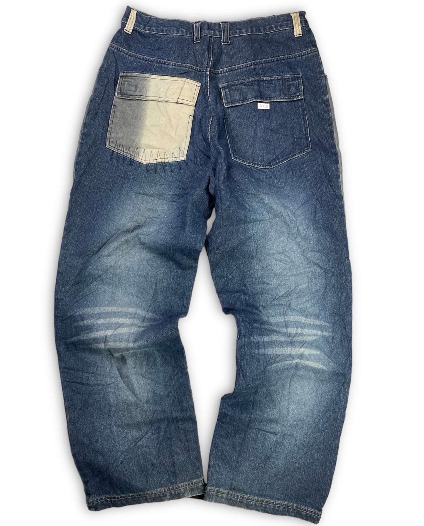 Vintage Raw Blue Baggy Reworked Denim pants