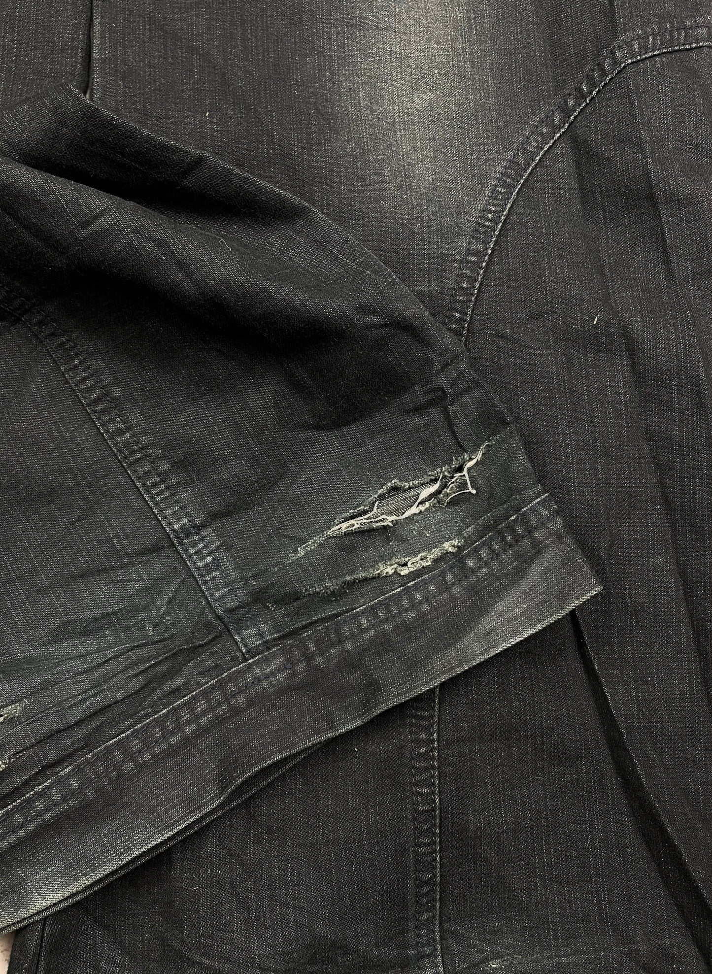 Vintage Zip Up Distressed Denim Pants