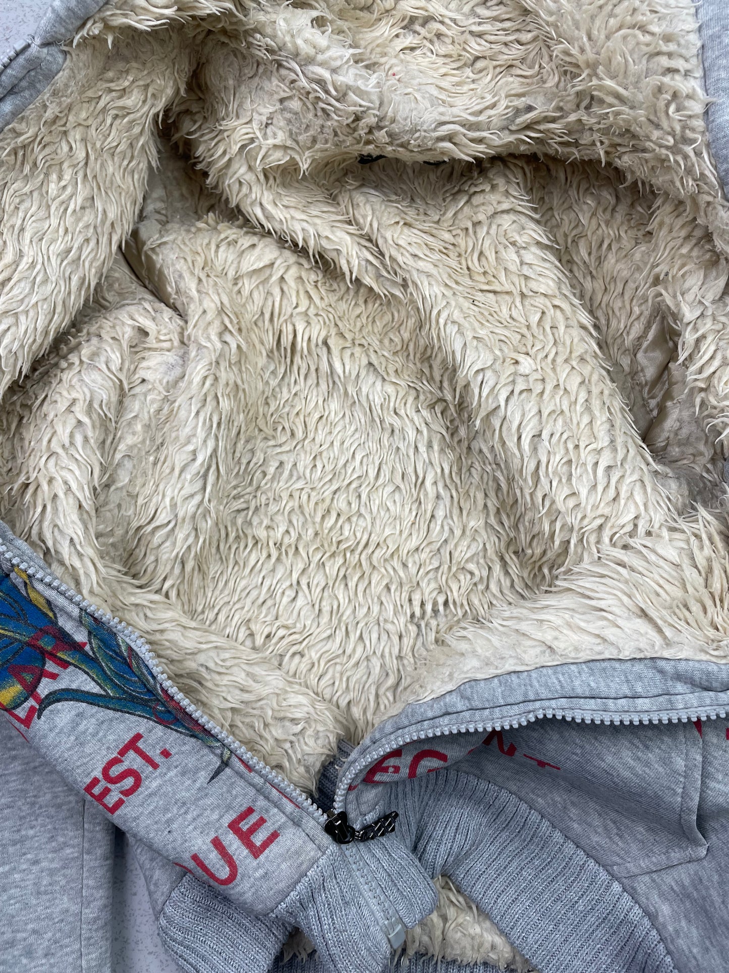 Y2k Fur Lined Zip up Jacket