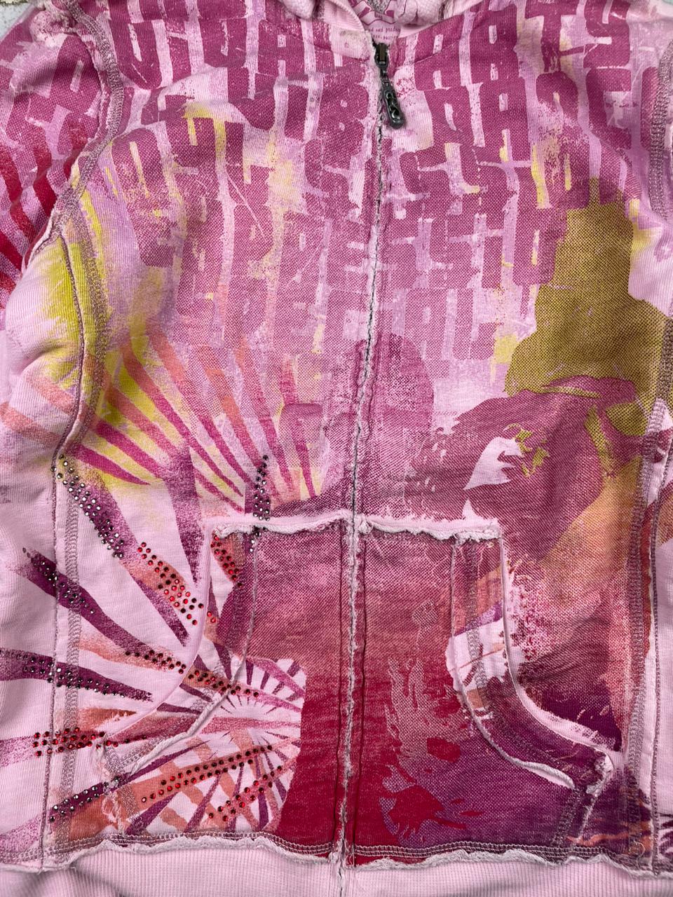 Vintage y2k Rhinestones Zip up hoodie