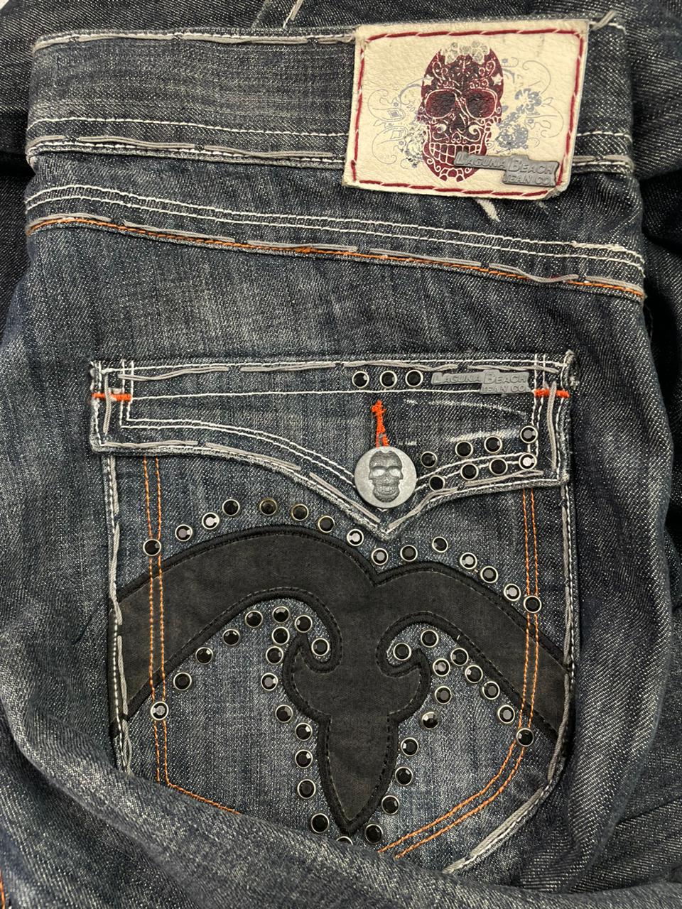 Vintage y2k studded & embroidered jeans