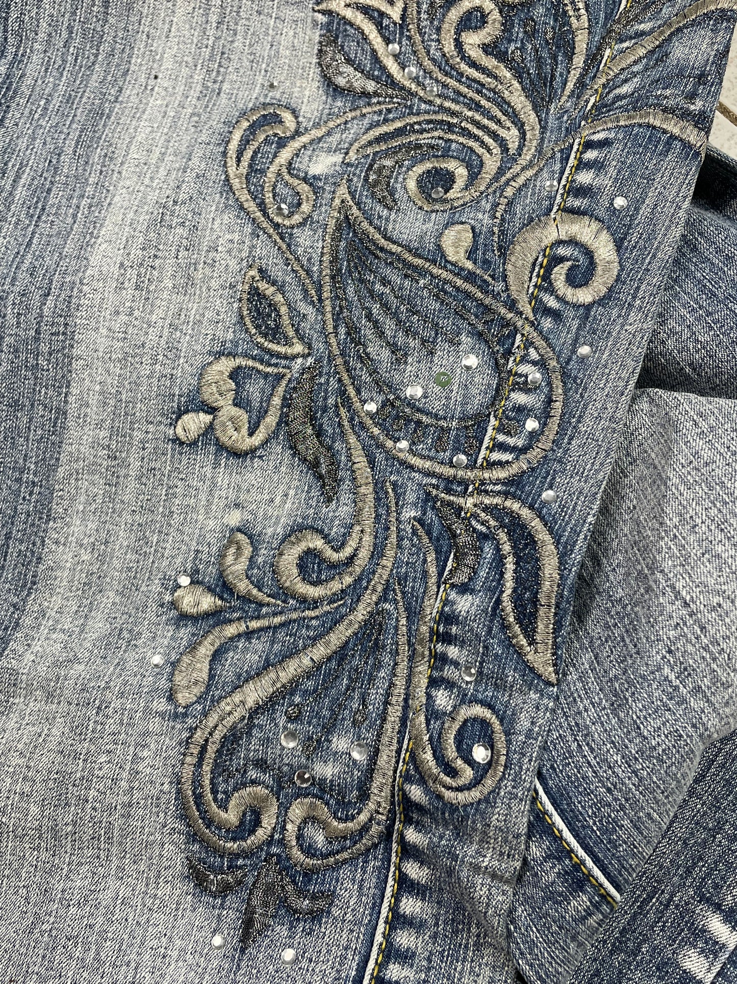 Y2k Embroidered Denim Pants