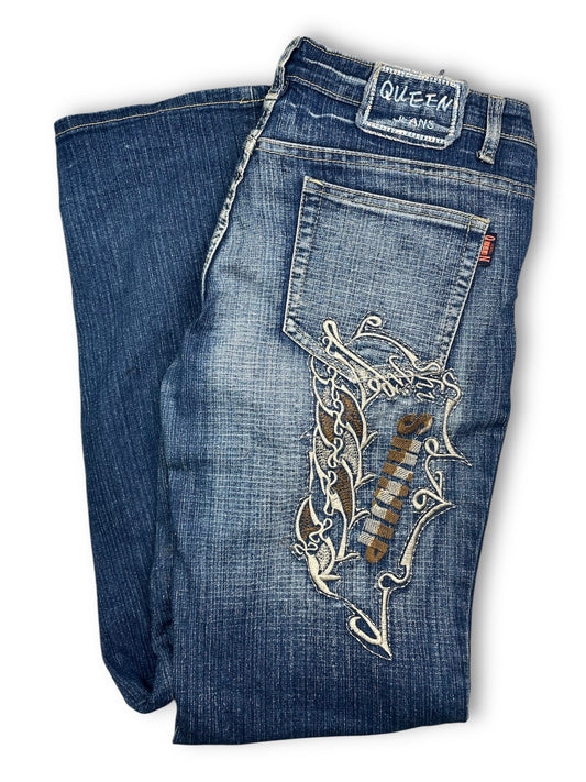 Y2k Embroidered Denim Pants