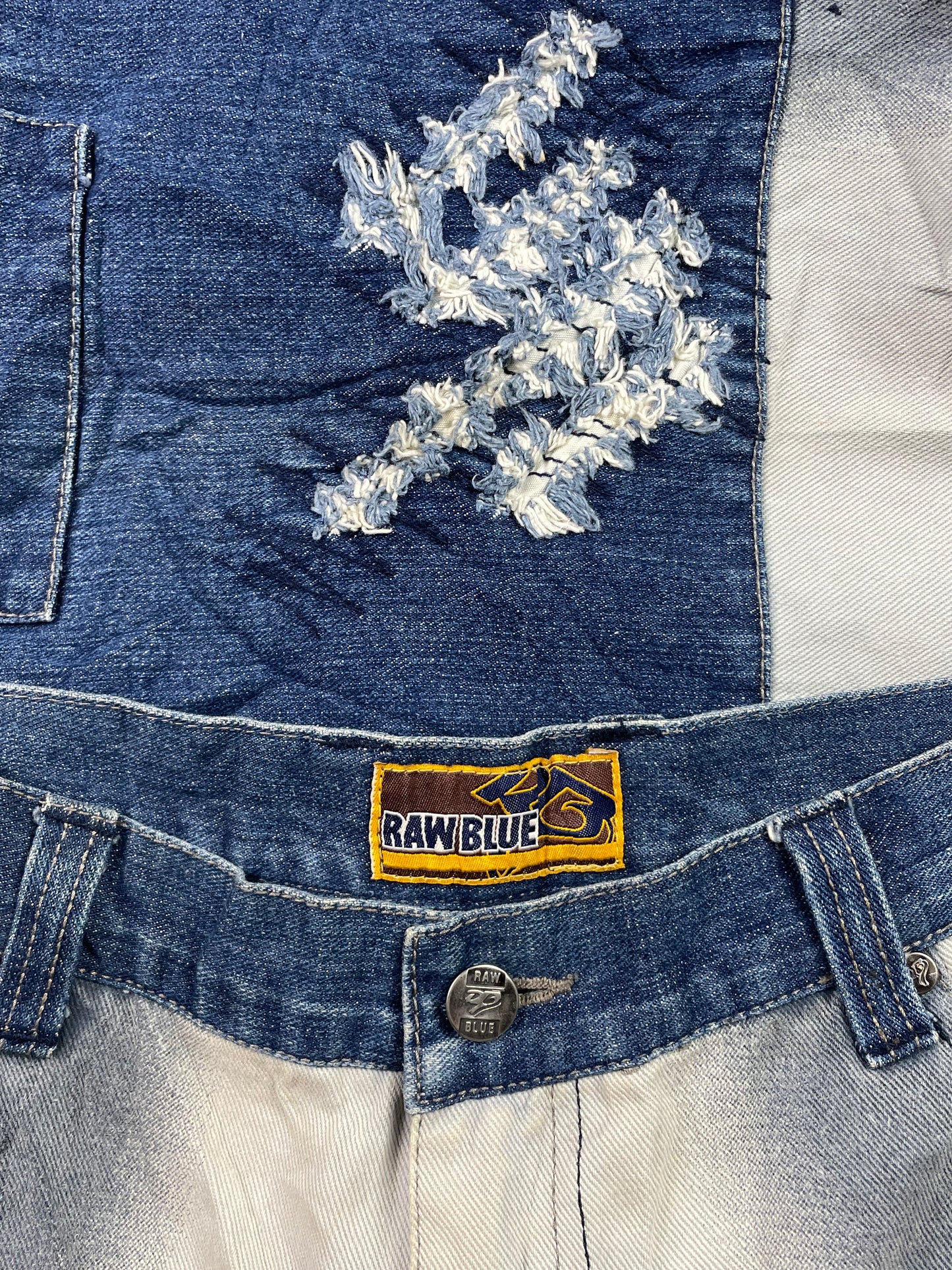 Vintage Raw Blue Baggy Reworked Denim pants