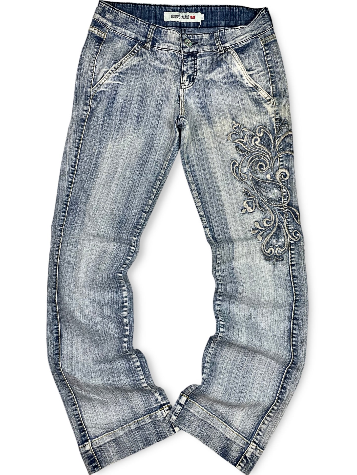 Y2k Embroidered Denim Pants