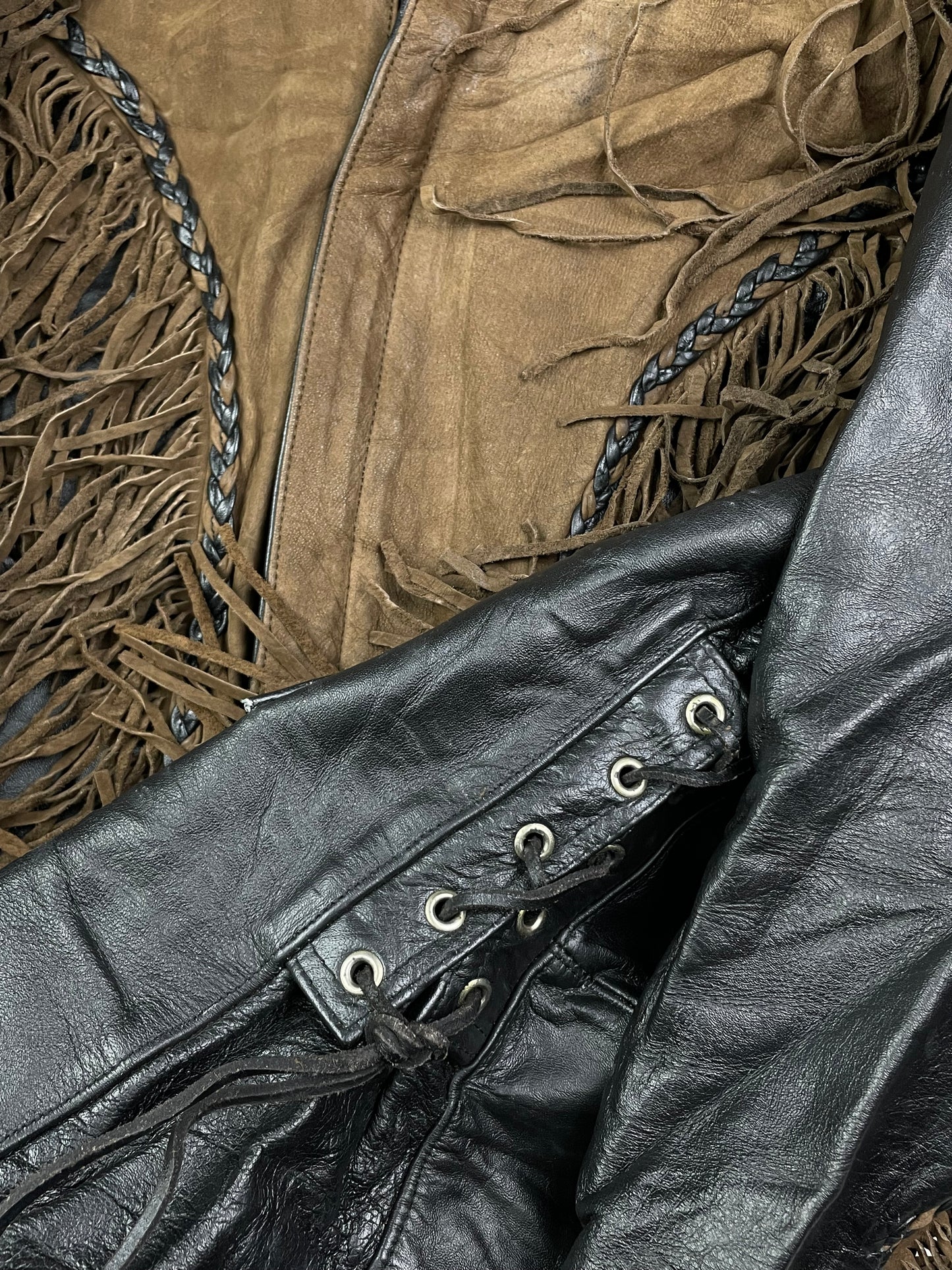 Vintage 80’s Cow-Boy Fringe leather jacket
