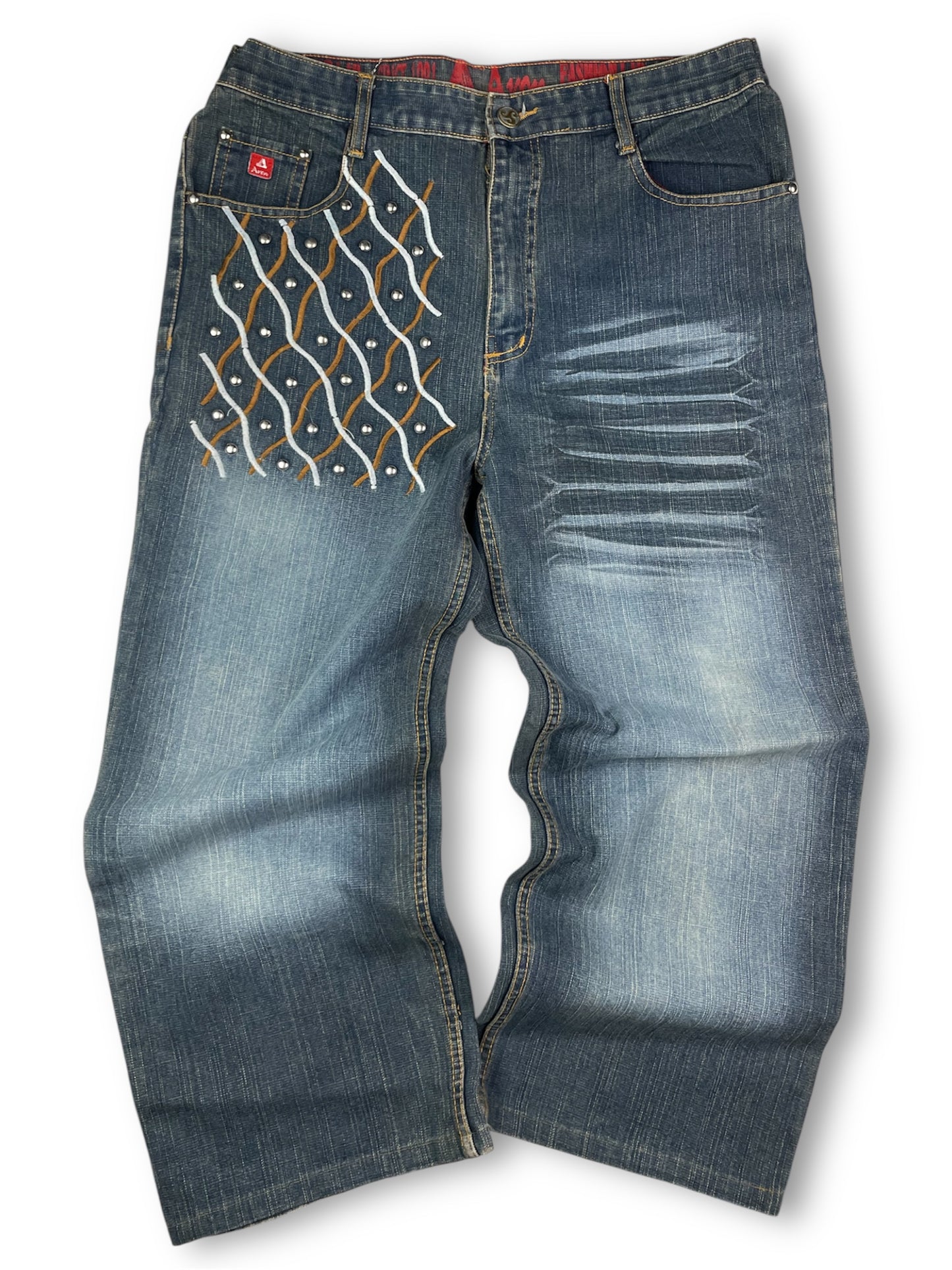Y2k Studded & Embroidered Denim Pants