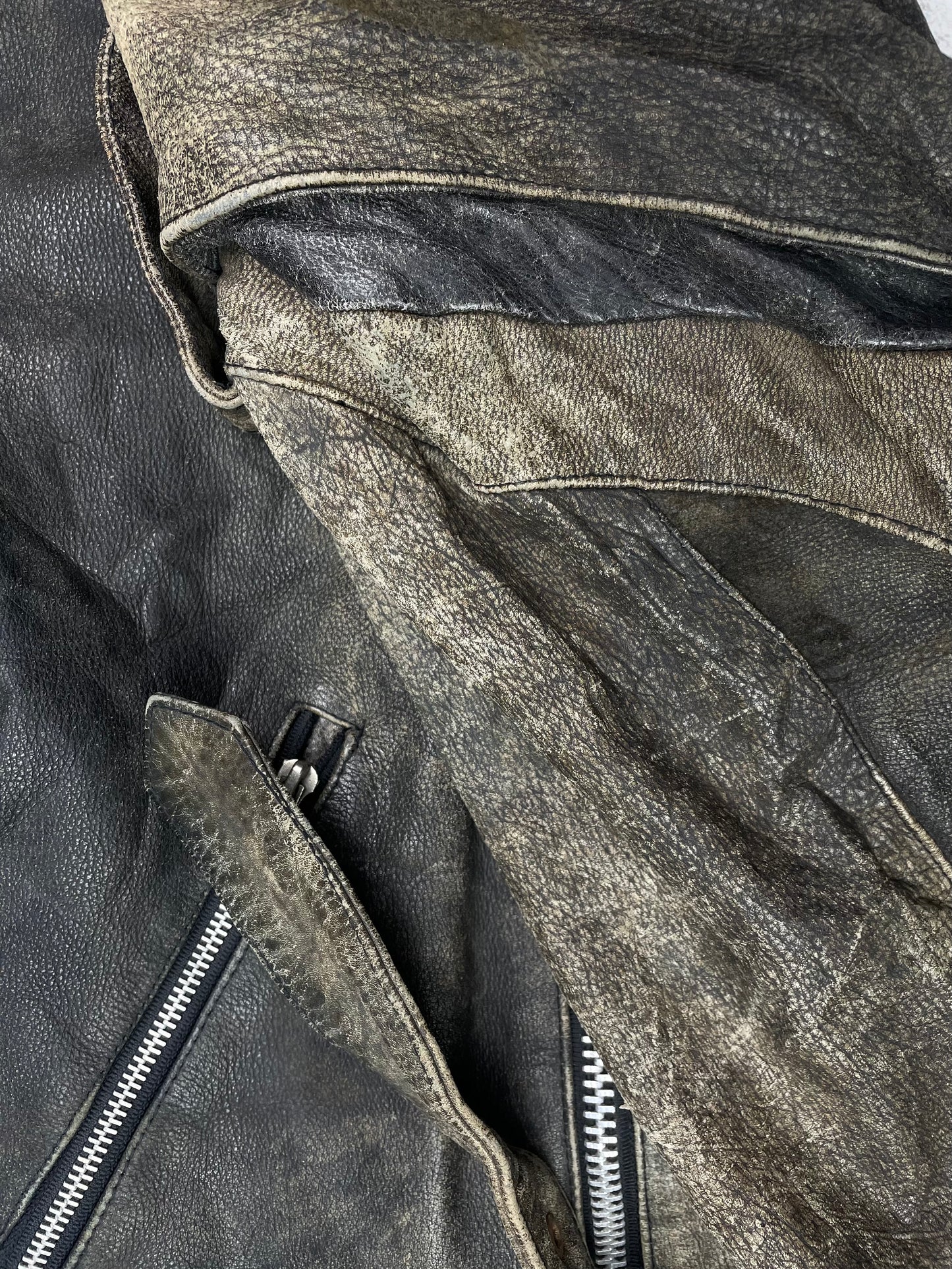 Vintage Thrashed Real Leather Biker jacket