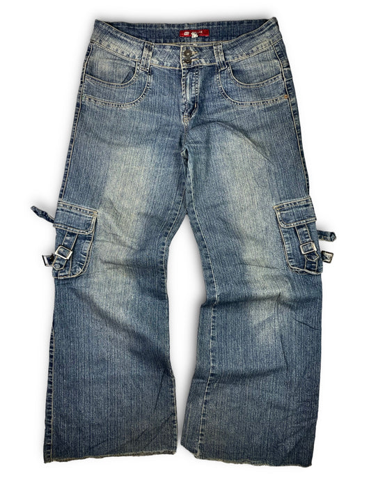 Vintage Japanese Baggy Cargo Denim Pants