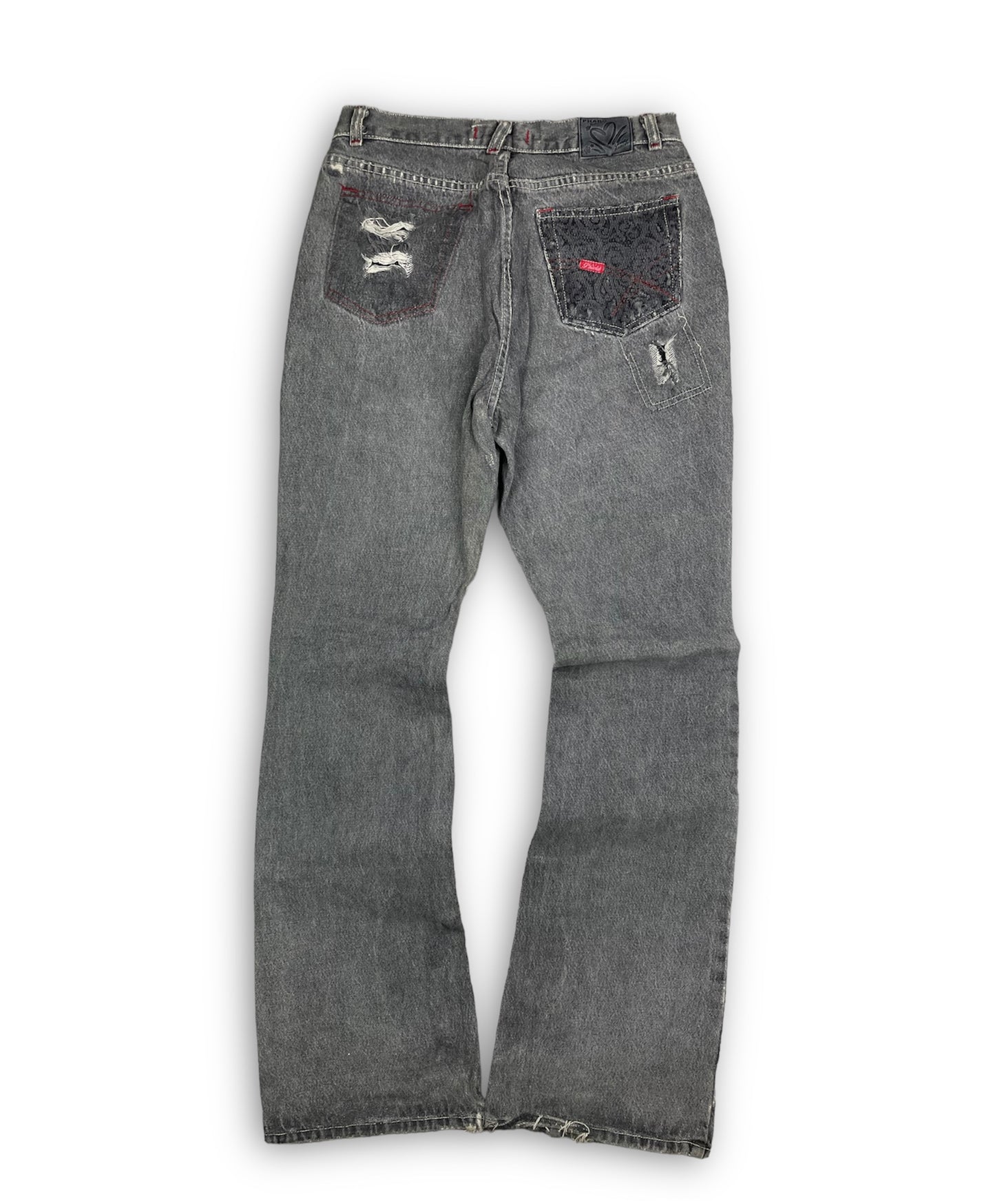 Vintage Washed Distressed Denim Pants