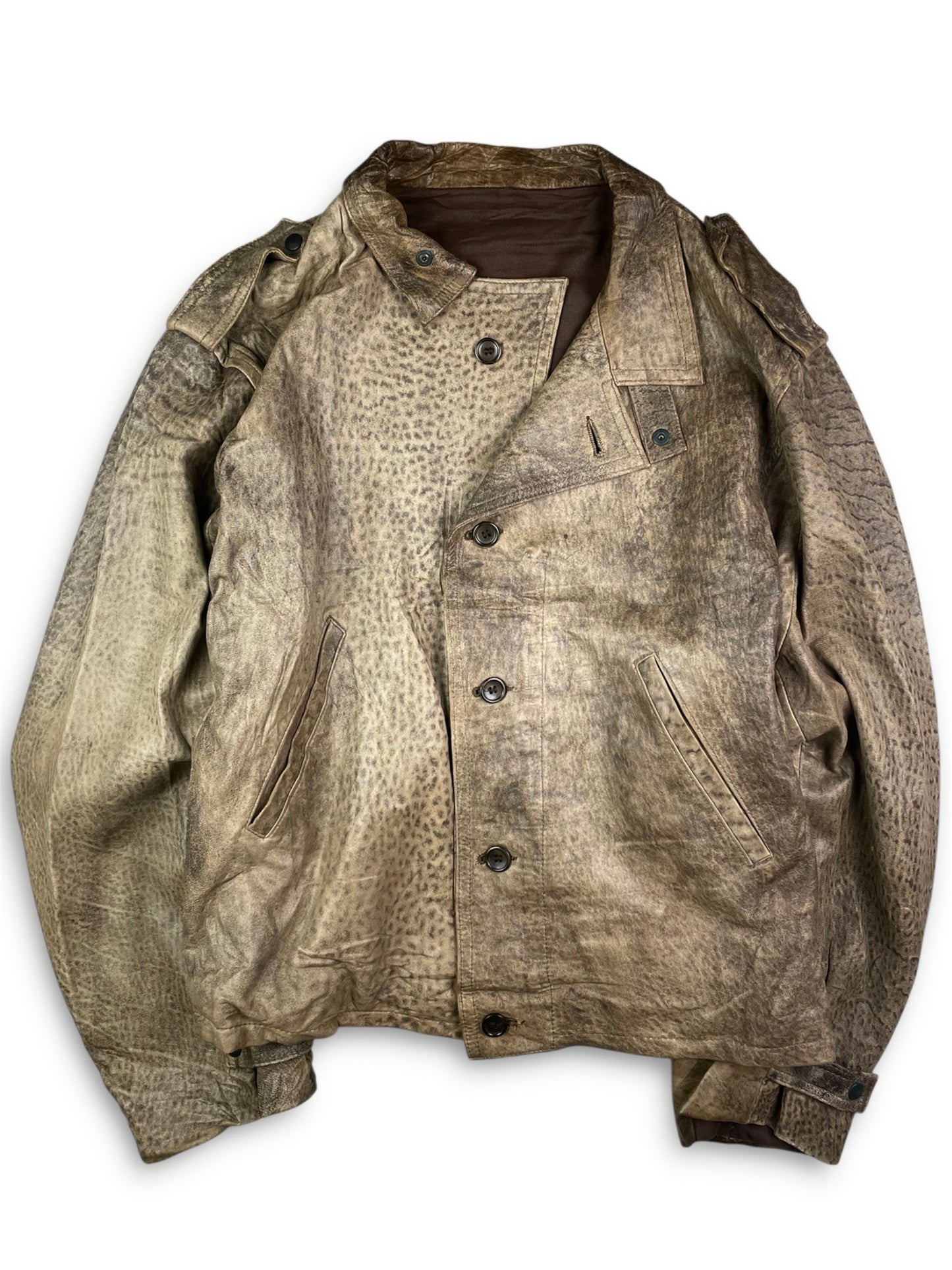 Vintage distressed leather jacket