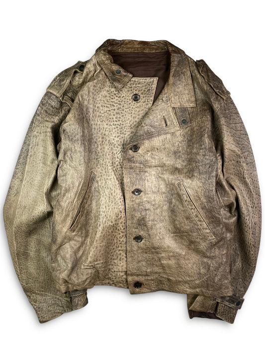 Vintage distressed leather jacket