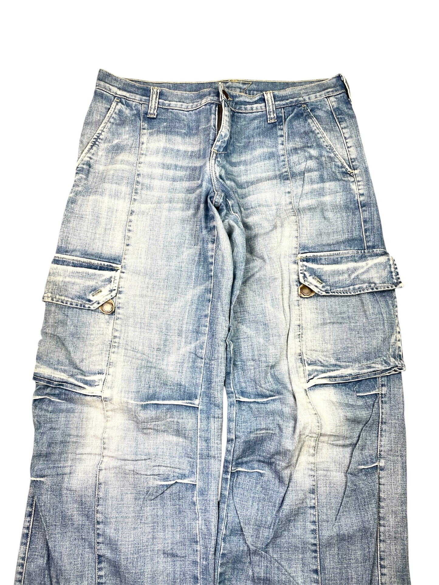 Y2k Washed Baggy Cargo Denim Pants