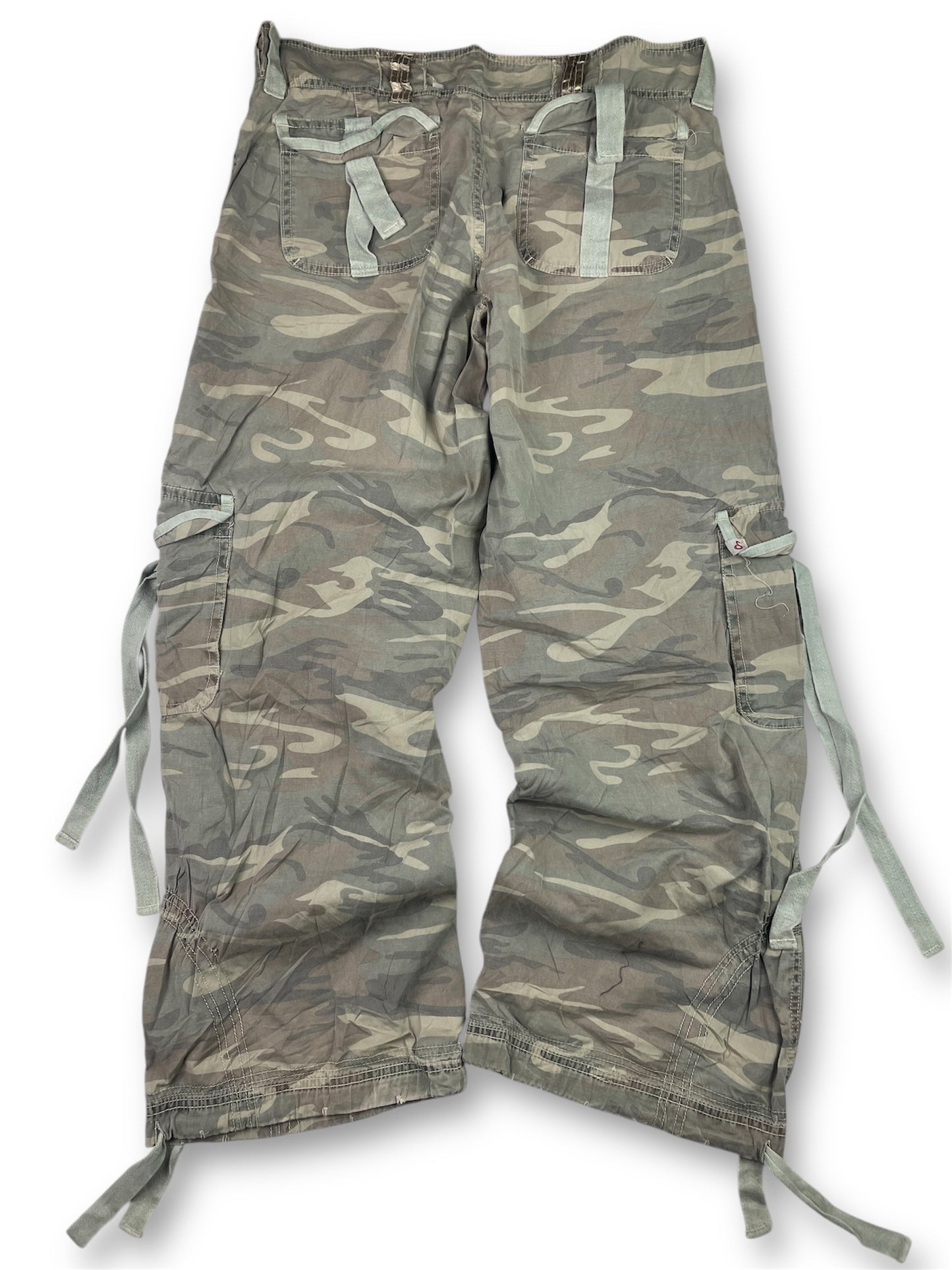Y2k Bondage Camo Faded Cargo Pants