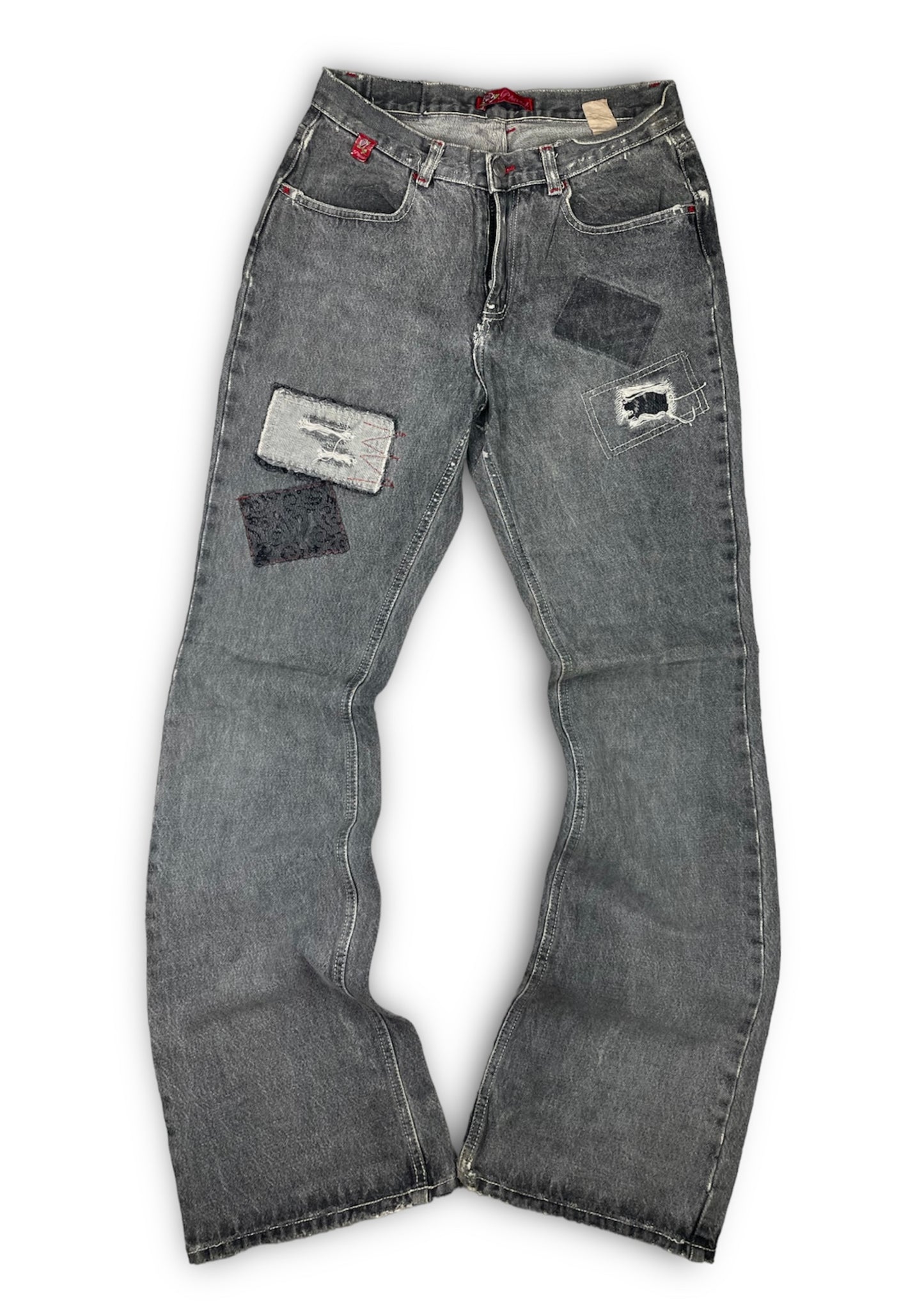 Vintage Washed Distressed Denim Pants