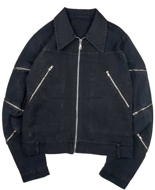 Y2k Multi Zippers Denim jacket