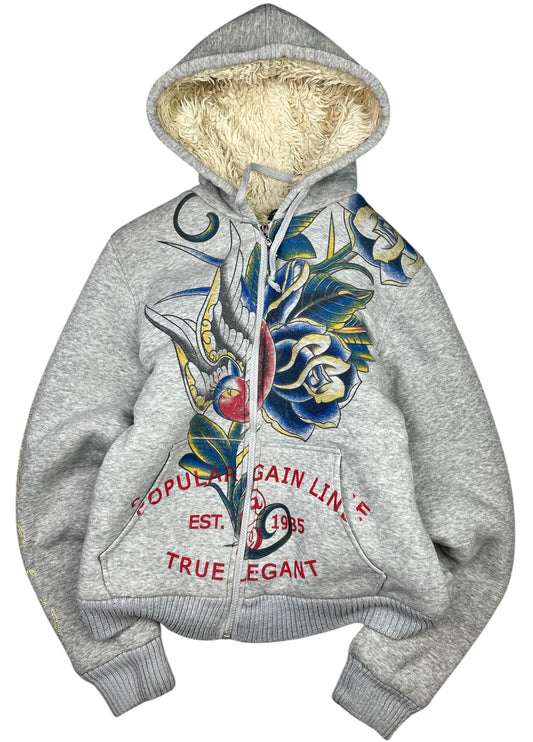 Y2k Fur Lined Zip up Jacket