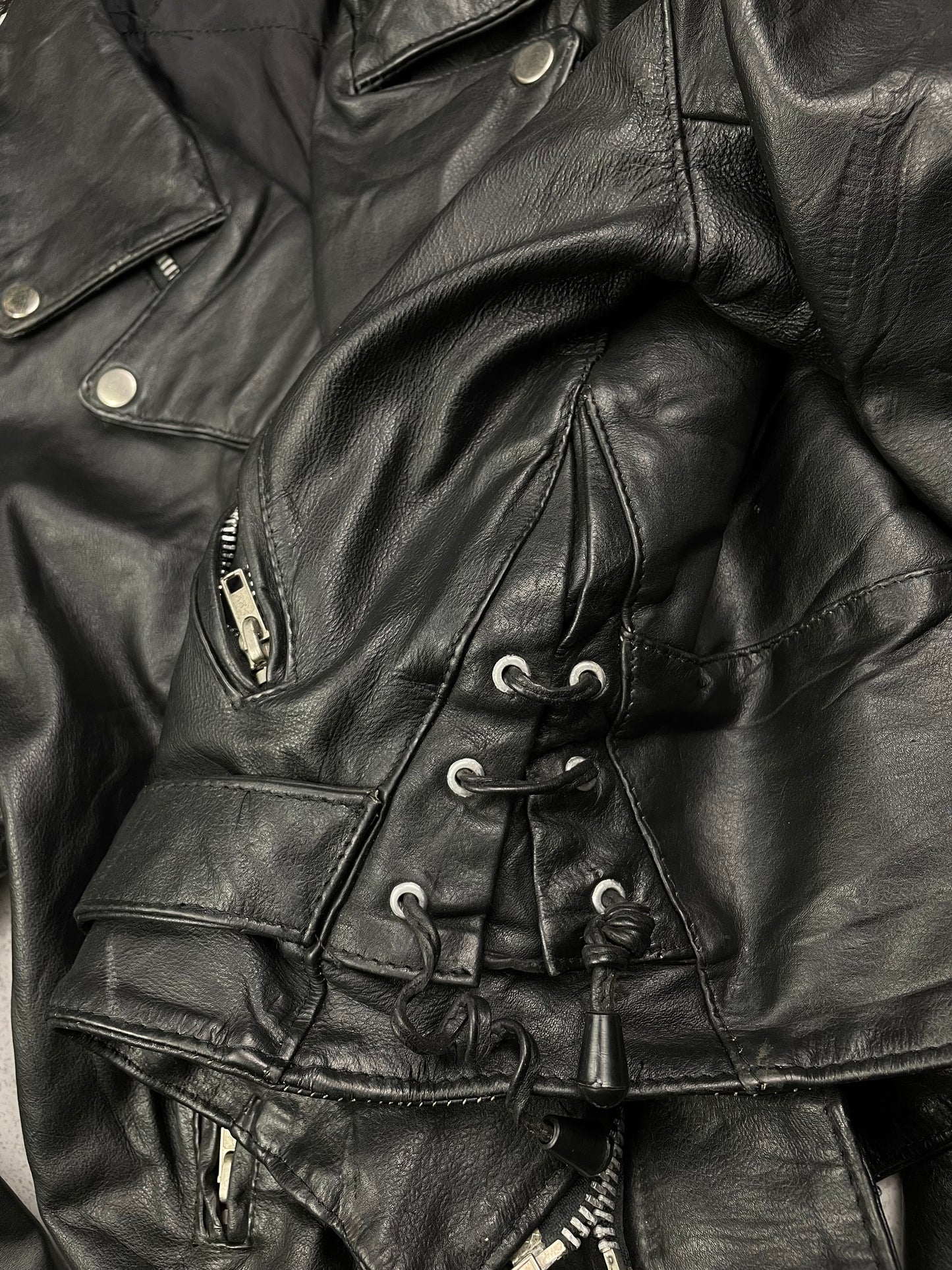 Vintage Cowhide Leather Biker Jacket