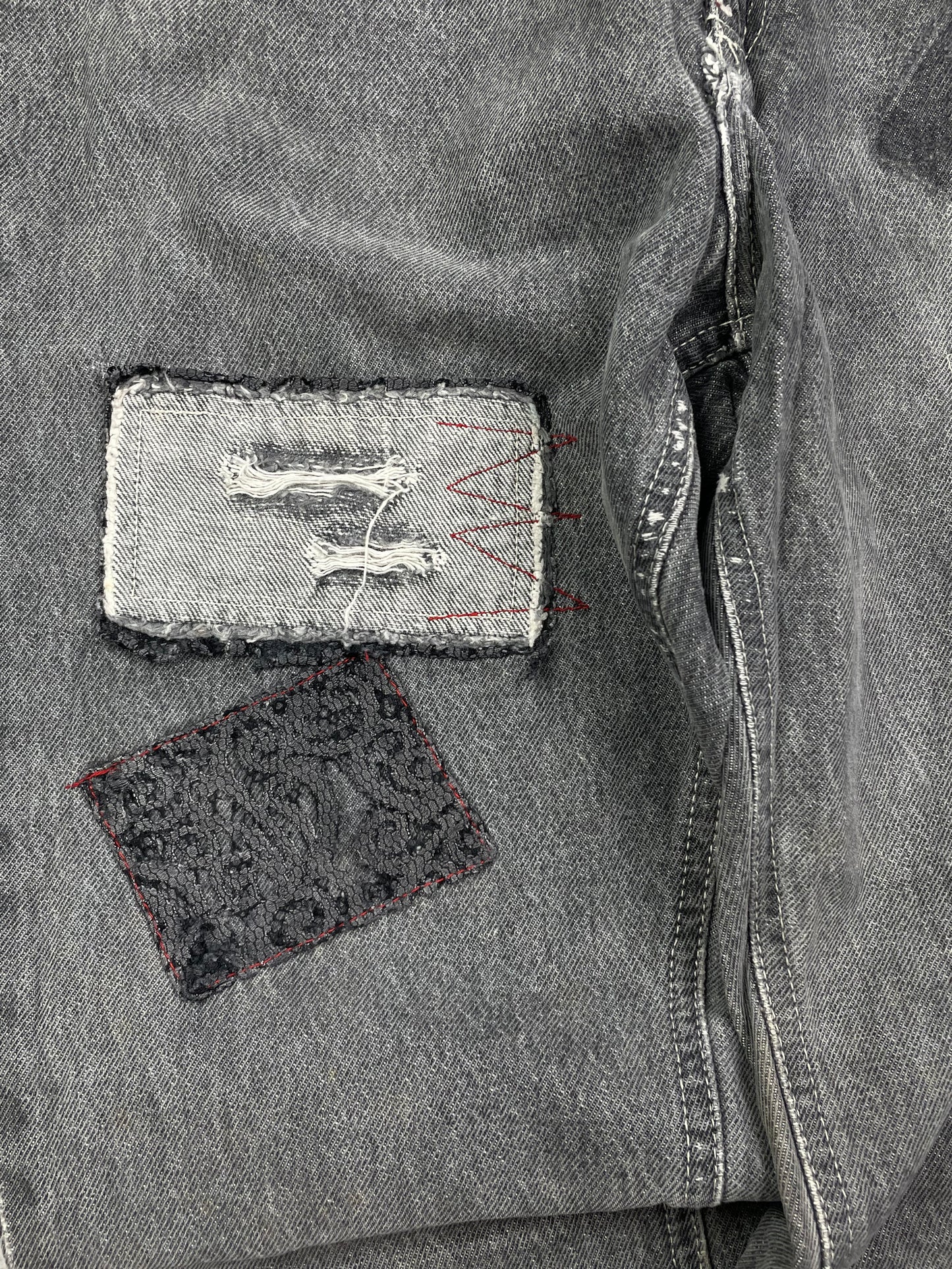 Vintage Washed Distressed Denim Pants