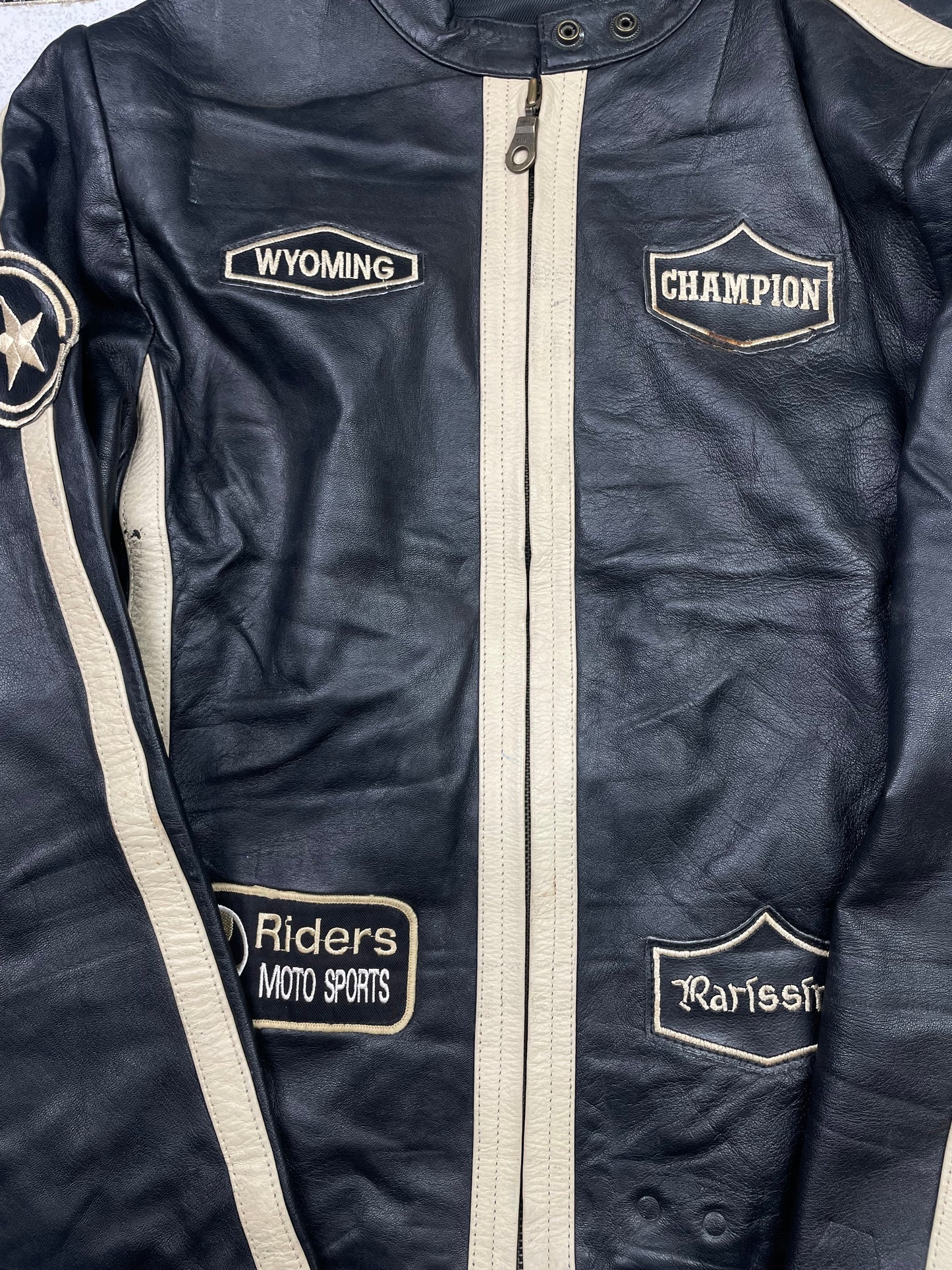 Vintage Genuine Leather Moto Jacket