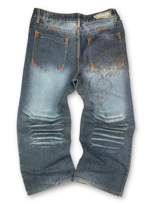 Y2k Studded & Embroidered Denim Pants