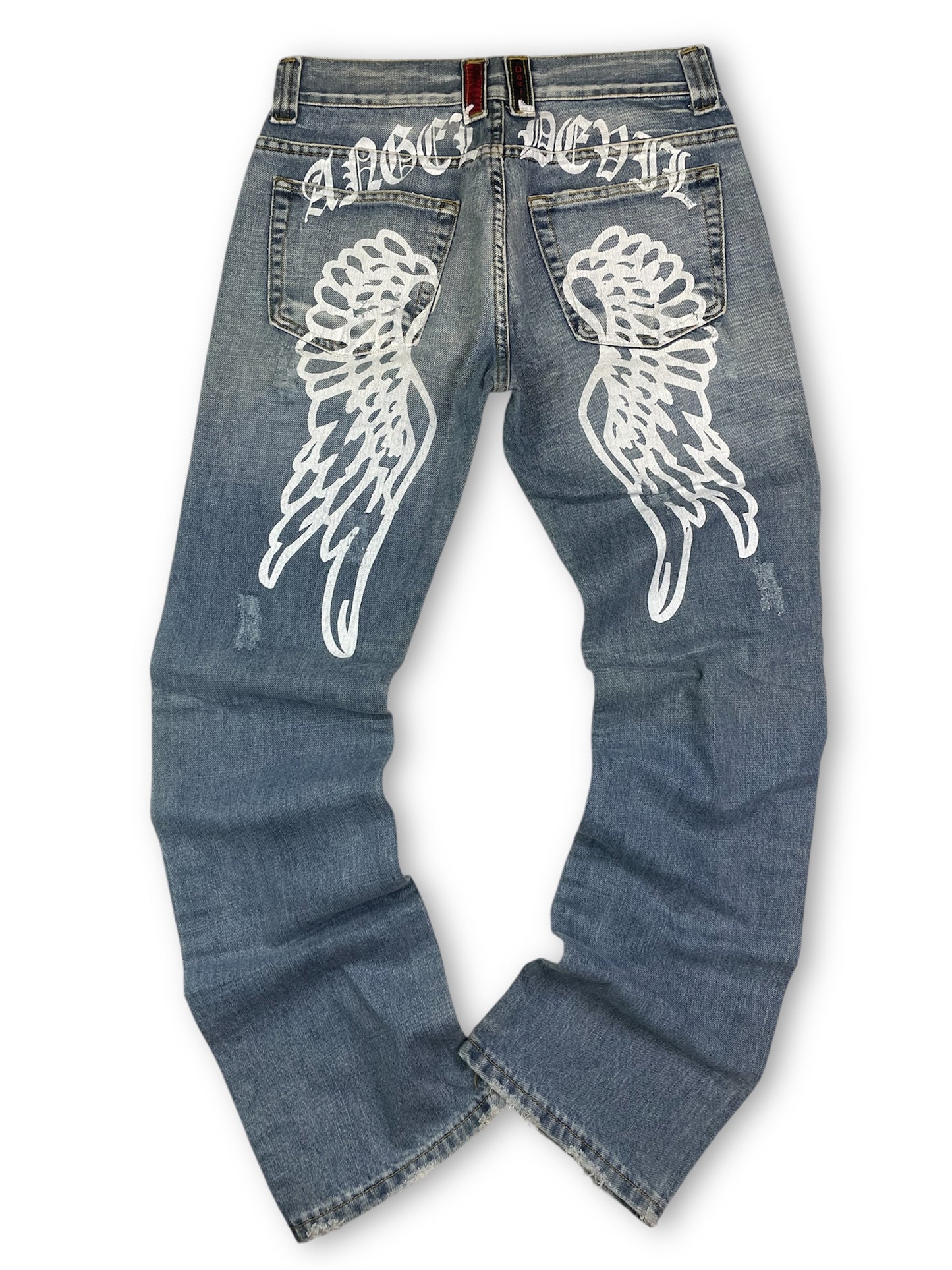 Y2k Angel Devil Printed Denim Pants