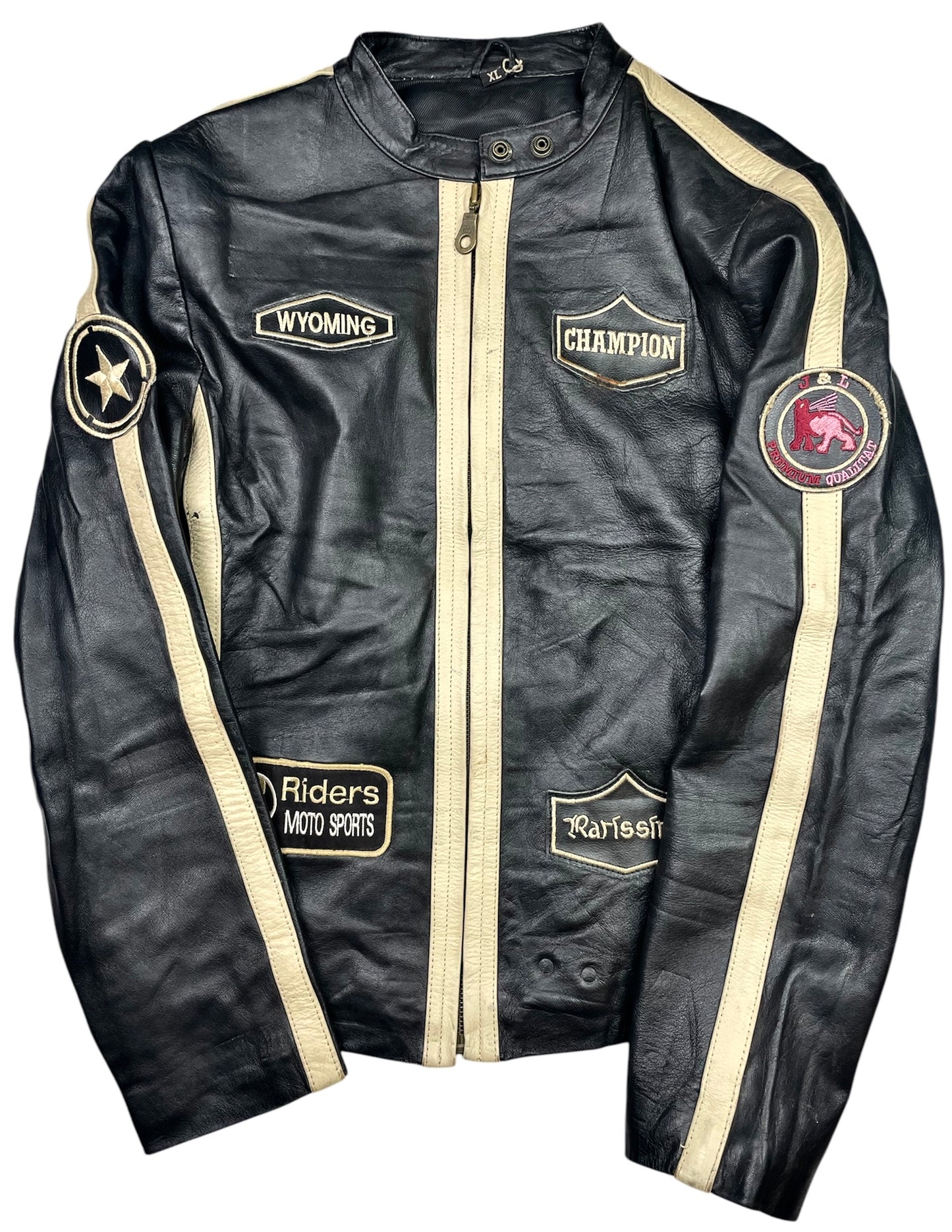 Vintage Genuine Leather Moto Jacket