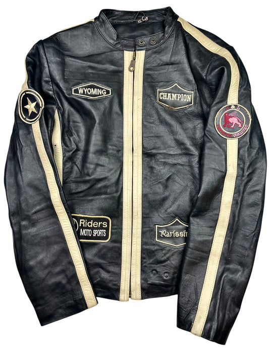 Vintage Genuine Leather Moto Jacket