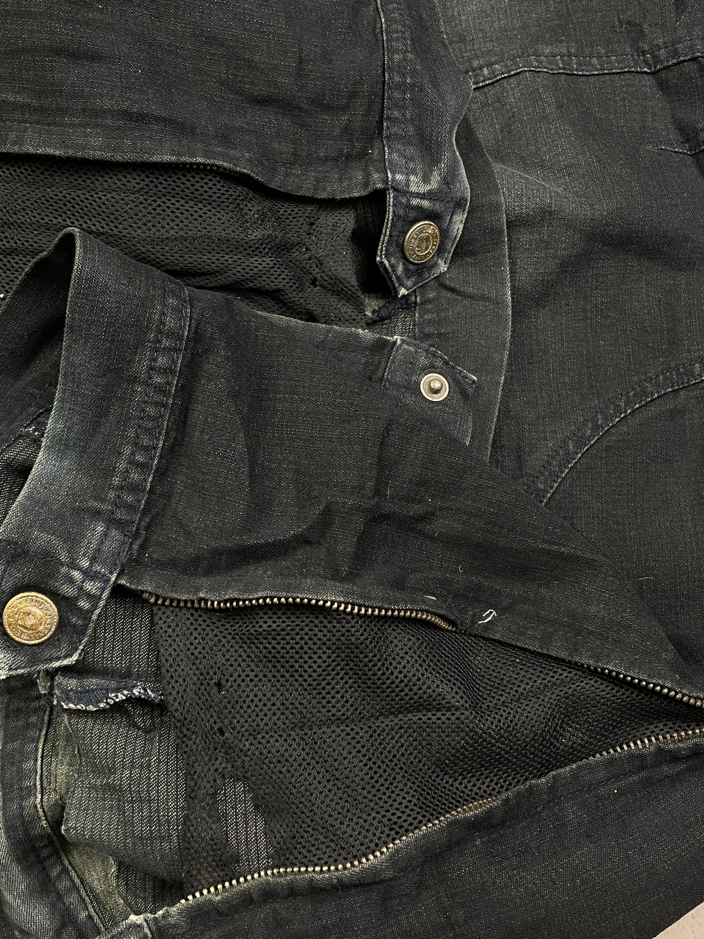 Vintage Zip Up Distressed Denim Pants