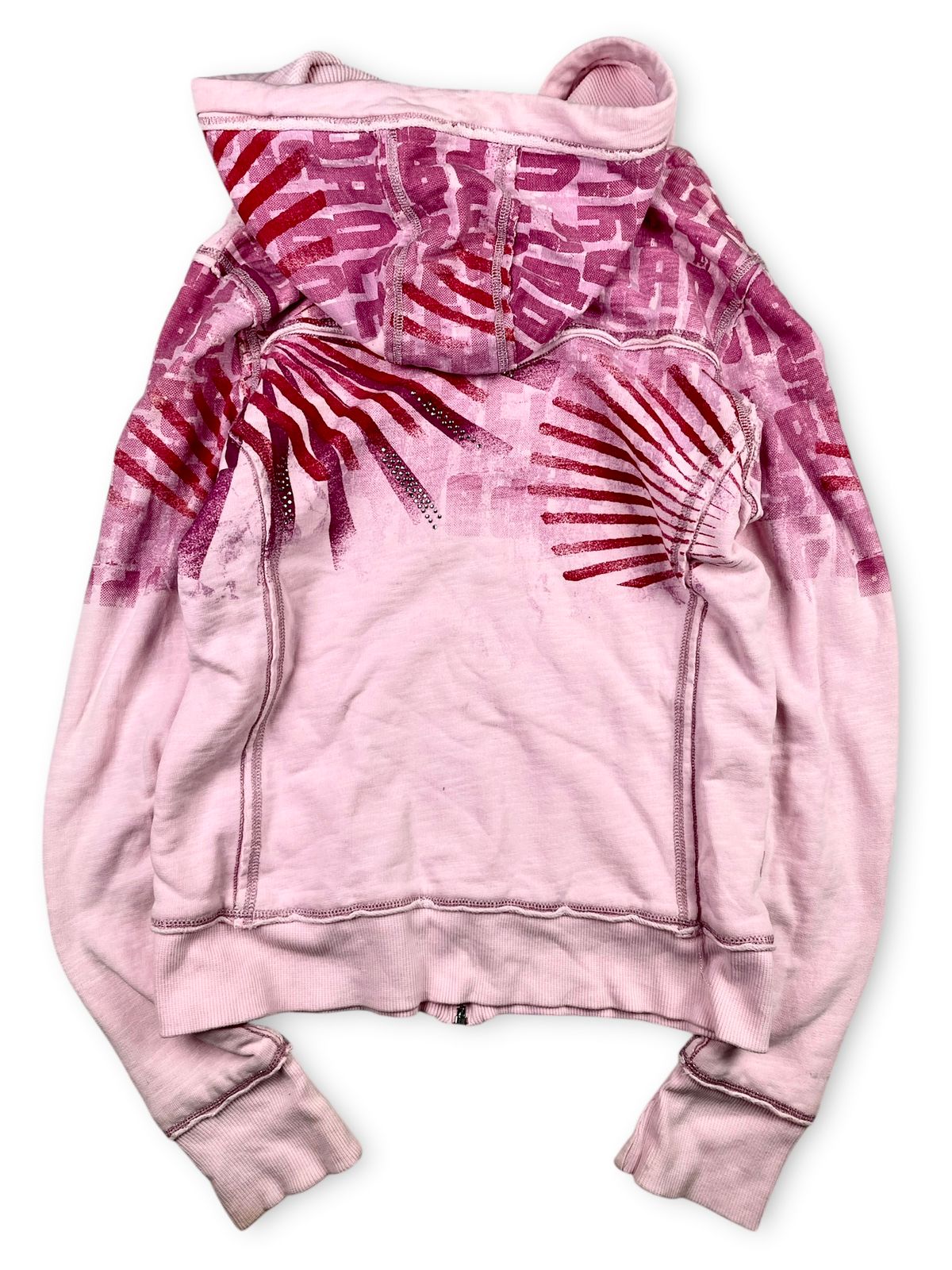 Vintage y2k Rhinestones Zip up hoodie
