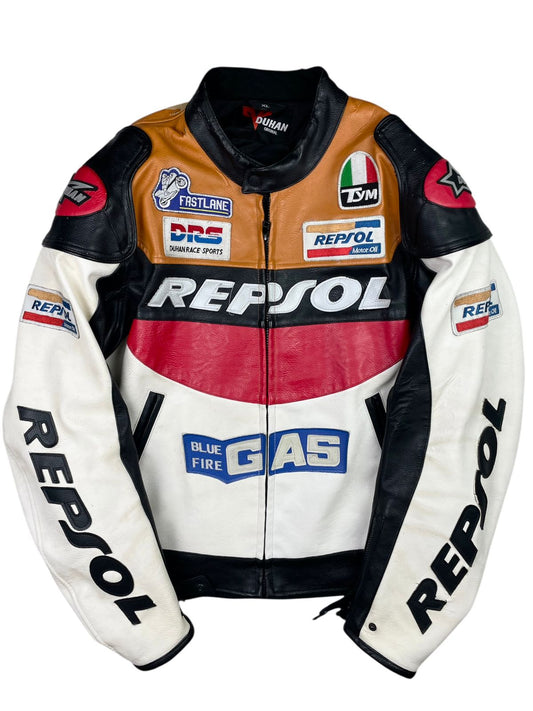 Vintage genuine leather Repsol moto jacket