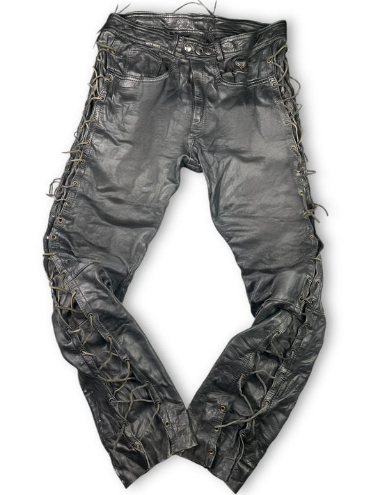 Vintage Laced up Leather pants